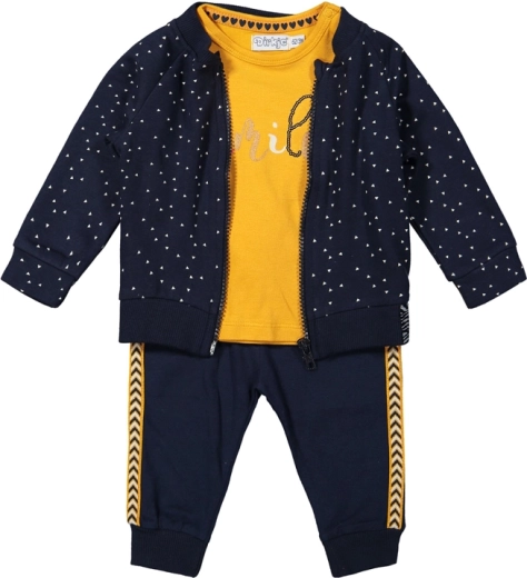 Dirkje kinderset 3-delig – vest, T-shirt en broek, blauw