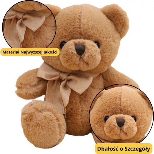 Grote pluche teddybeer met strik bruin 40 cm