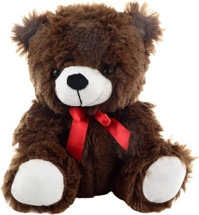 Pluche teddybeer met rode strik 25 cm