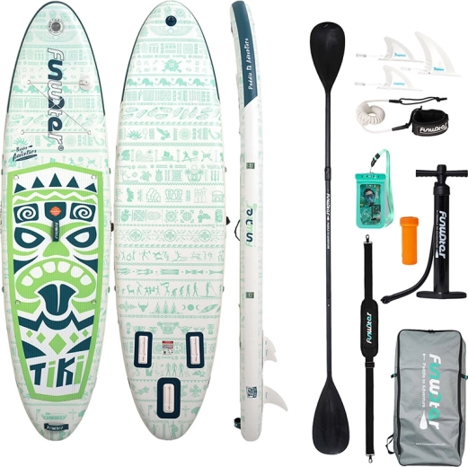 Funwater opblaasbaar paddleboard Tiki 320 cm groen