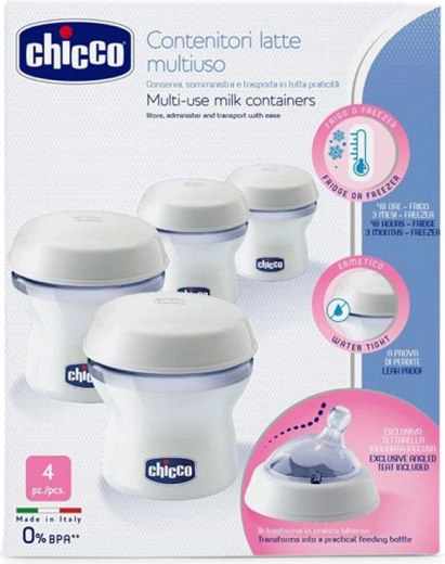 Chicco bewaarbakjes voor moedermelk Natural Feeling 4 stuks