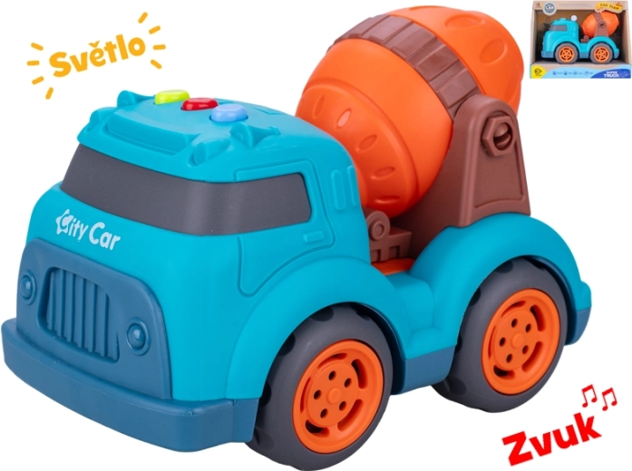 Bouwbetonmixer – kunststof speelgoed 17 cm met licht en geluid