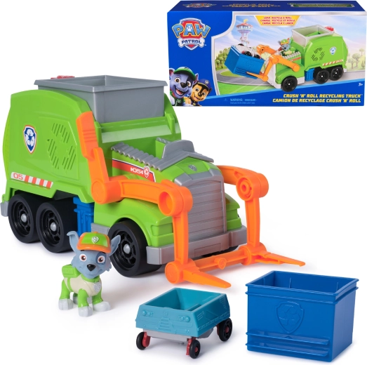 Paw Patrol recyclewagen Crush ’N’ Roll met Rocky-figuurtje eco