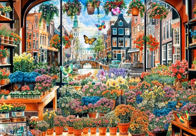 Puzzel Bloemengeheim van Amsterdam 1000 stukjes