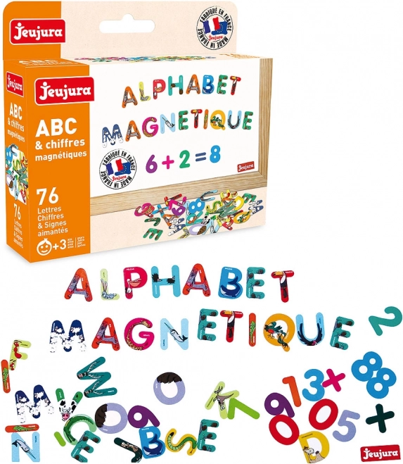 Jeujura gekleurde magnetische letters – 76 stuks