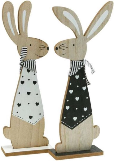 Houten decoratie Konijn Glamour 11 × 33 cm