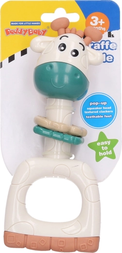 Piepend rammelaartje giraf 16 cm