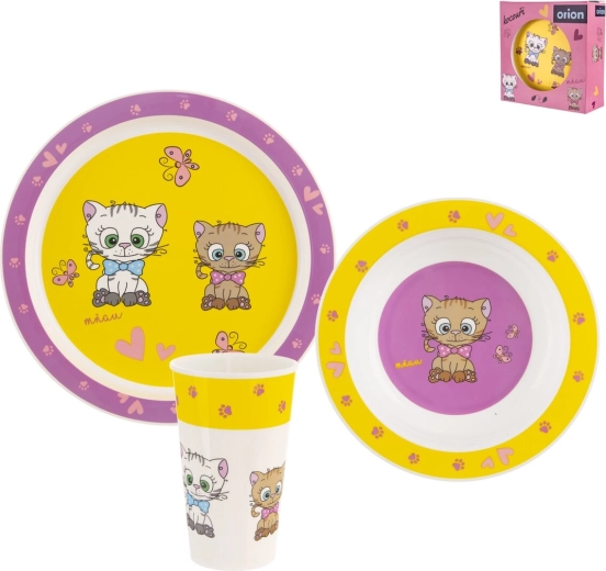 Kinder eetset UH katten rond 3 stuks