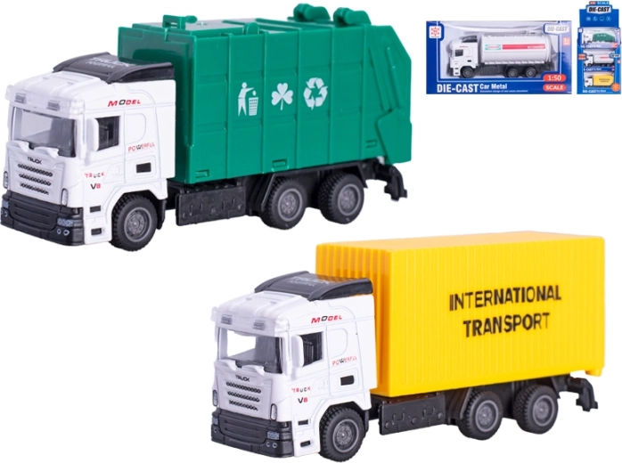 Metalen technisch voertuig 1:50 met terugtrekmotor 13 cm