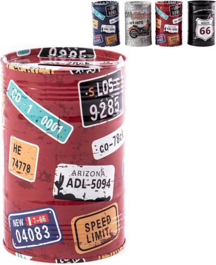 Metalen kinder-spaarpot Route 66 / Riders - 1 stuk