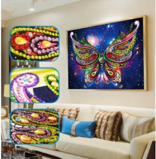 Diamantborduren (diamond painting) vlinder 30 × 40 cm - 1 stuk