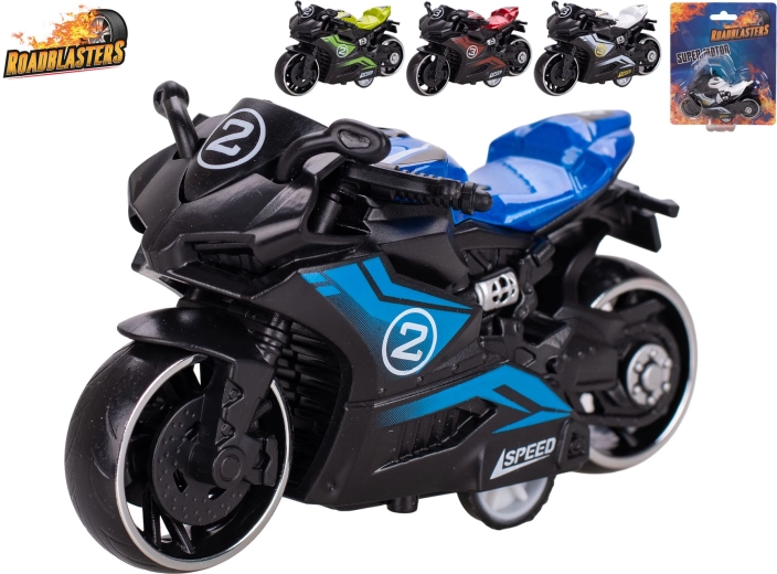 Roadblasters metalen motor met terugtrekmechanisme 9 cm