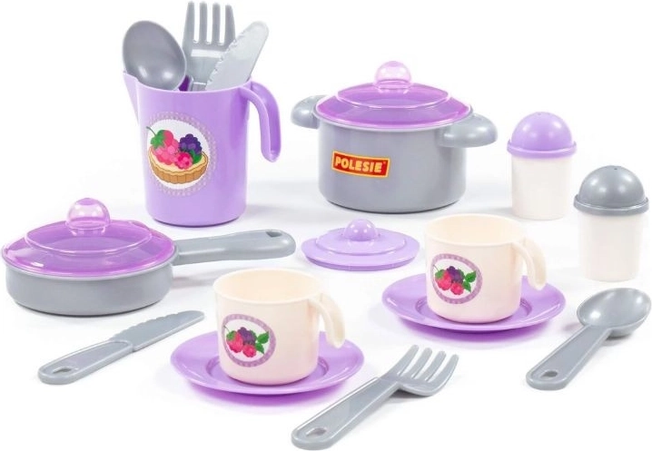 Nastenka kinderservies keuken set voor 2 personen, 18 stuks