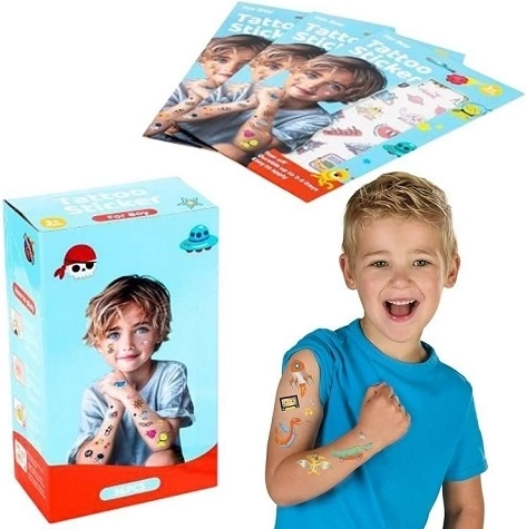 Kinder tattoos voor jongens – set van 60 kleurrijke motieven