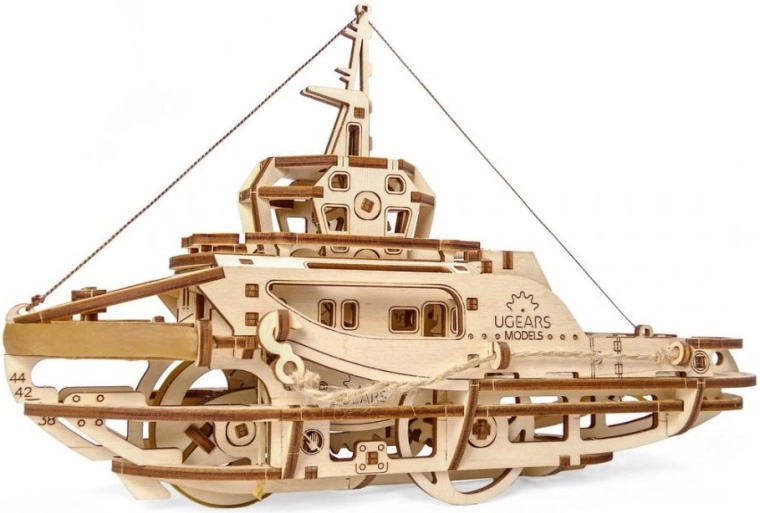 Ugears houten mechanische puzzel sleepboot