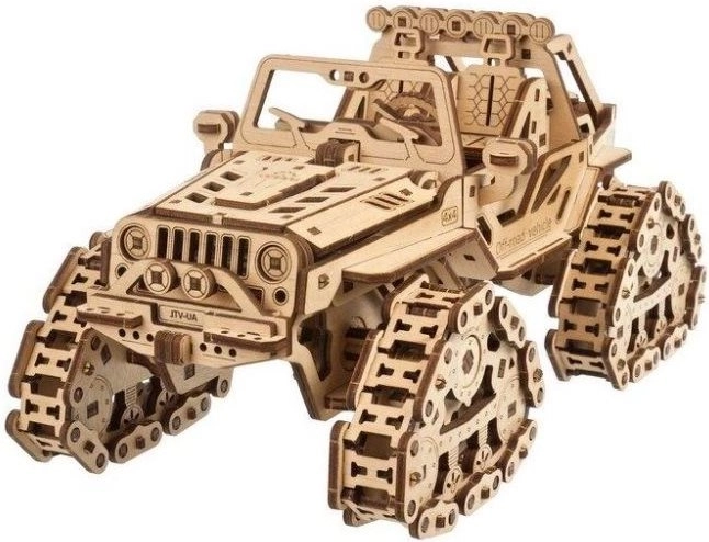 UGEARS rupsvoertuig voor terrein – 3D houten mechanische puzzel