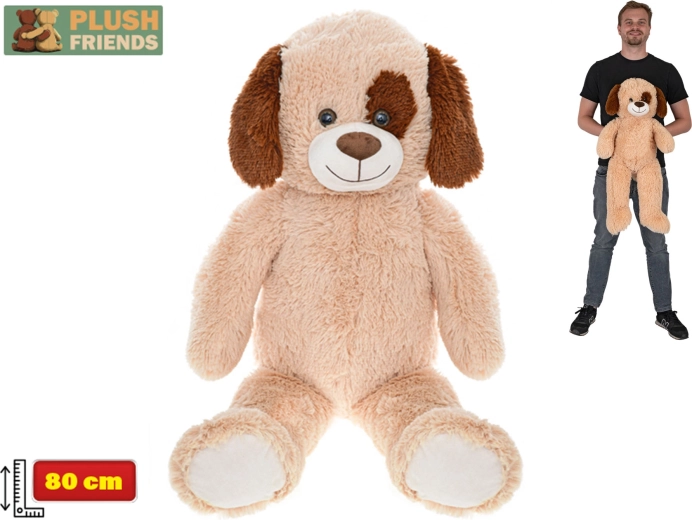 Pluchen hond Plush Friends 80 cm lichtbruin
