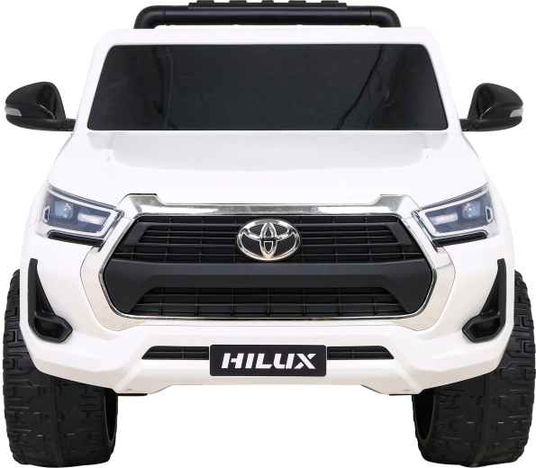 Elektrische kinderauto TOYOTA Hilux 4x4 met afstandsbediening, wit, 2 bagageruimtes