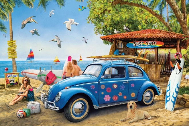 Puzzel Eurographics VW Kever en Surfers 1000 stukjes