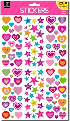 Hartvormige stickers – set van 120 stuks