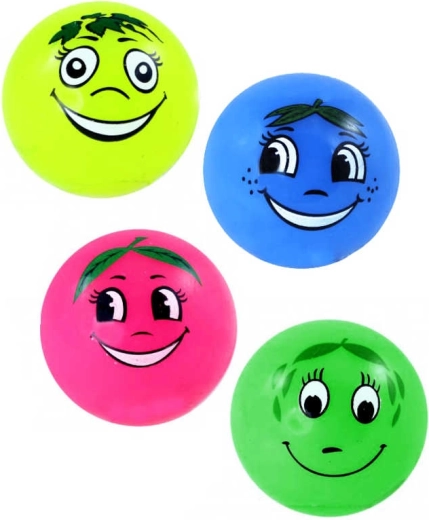 Stuiterbal van rubber smiley fruit met licht 5,2 cm - 1 stuk