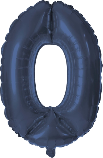 Folieballon cijfer 0 30 cm blauw TORO