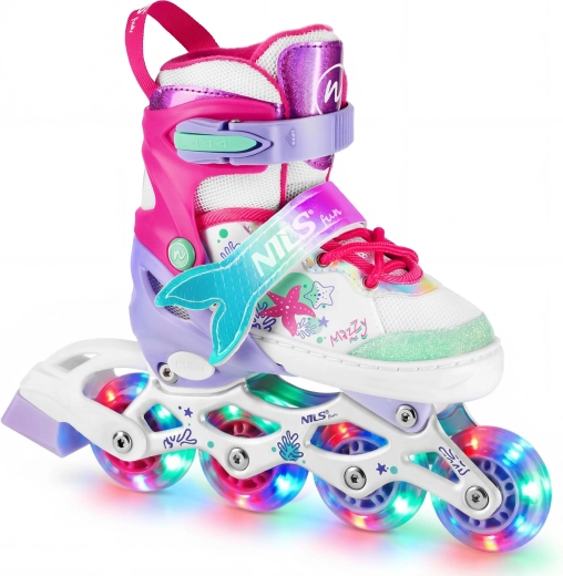 Kinder skates 4-in-1 met LED-wieltjes NILS Fun Mazzy – M (35-38)