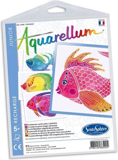 Sentosphere set afbeeldingen om met aquarel te schilderen junior vissen