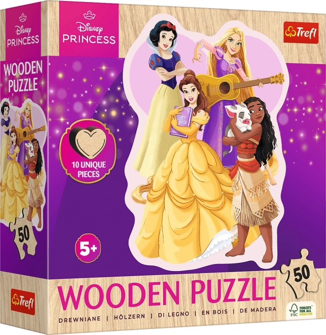 Houten puzzel 50 stukjes Disney Prinsessen