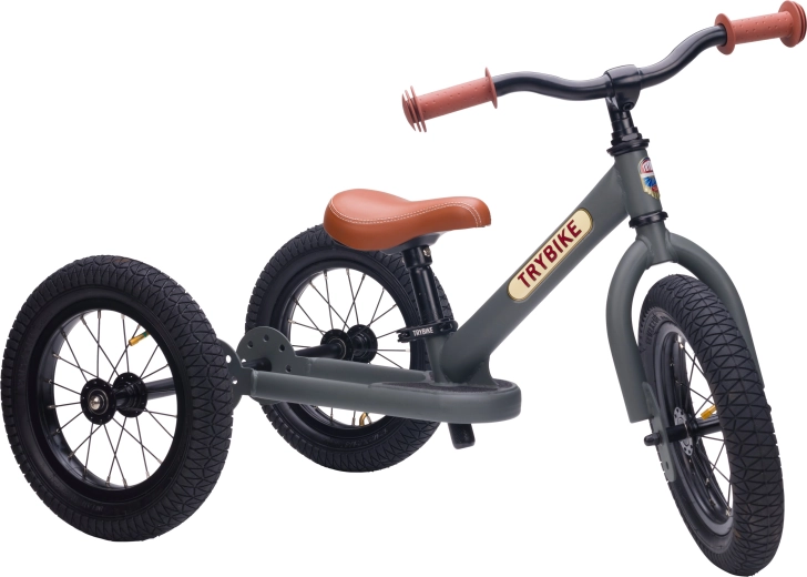 Trybike kinderloopfiets 2-in-1 (driewieler en loopfiets) matgrijs