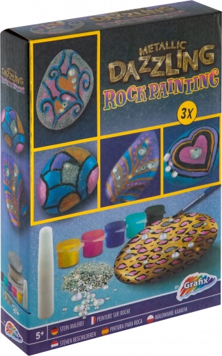 Grafix stenen schilderen Metallic Dazzling – creatieve set