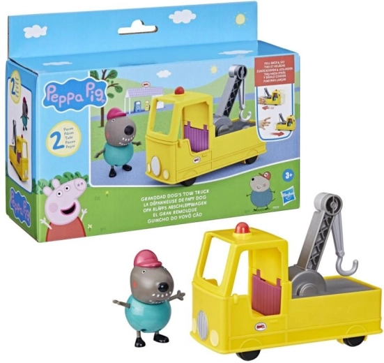 Peppa Big varkentje vrachtwagen met opa en hondje