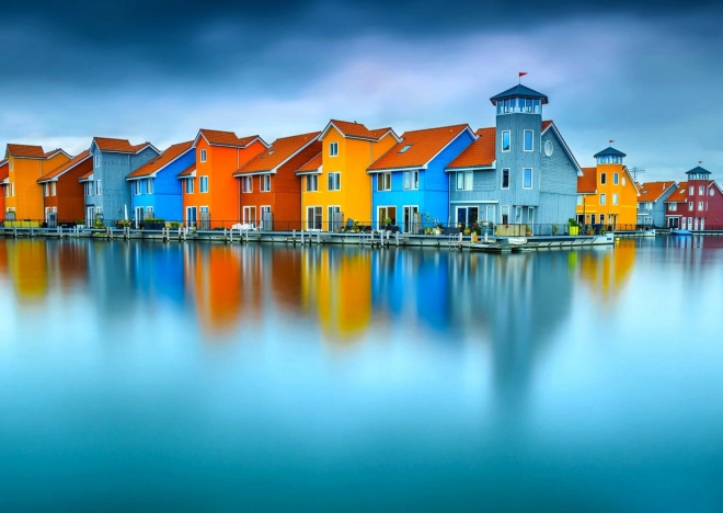 Puzzel ENJOY huisjes aan het water, Groningen, Nederland – 1000 stukjes