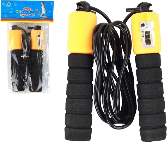 Springtouw Zwart-Oranje Met Teller Fitness