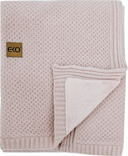 EKO gebreide babydeken met voering rose pink 100 × 80 cm
