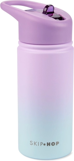 Skip Hop roestvrijstalen fles met rietje Wander ombré paars 450 ml