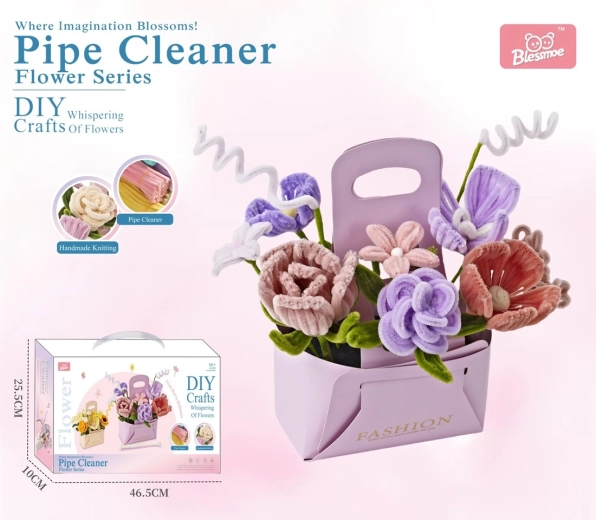 Creatieve DIY-set om een bloemenboeket te maken voor kinderen