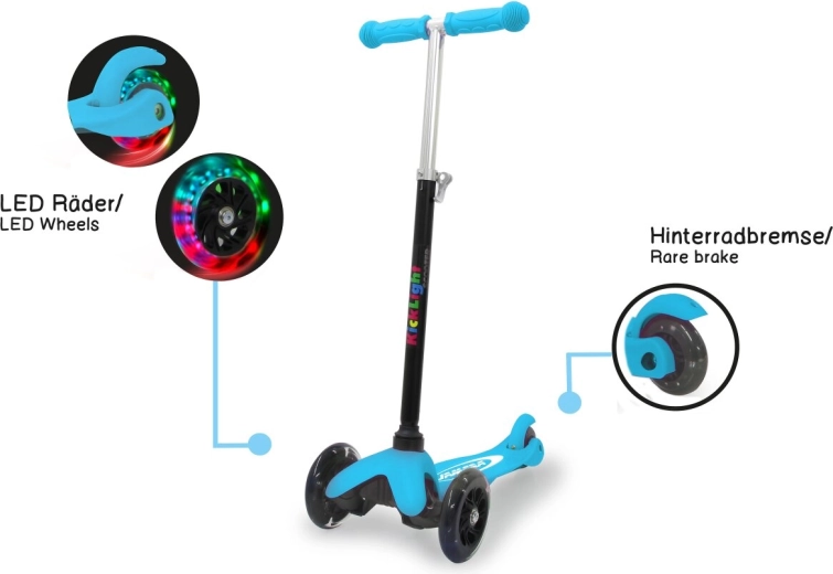 JAMARA Kick Light blauwe driewielstep voor kinderen