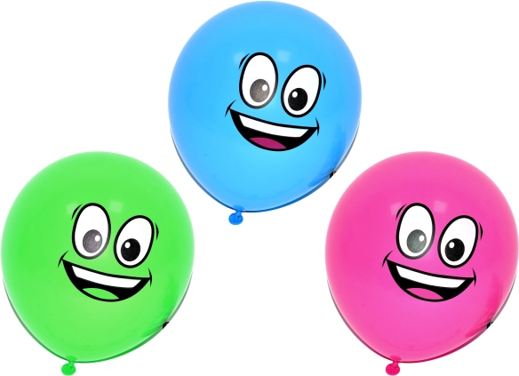 Opblaasbare ballonnen met gezichtjes 30 cm set van 10 stuks