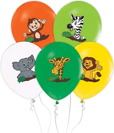 Safari-ballonnen met opdruk - 5 stuks