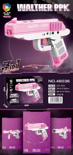 Bouwset roze pistool 237 onderdelen