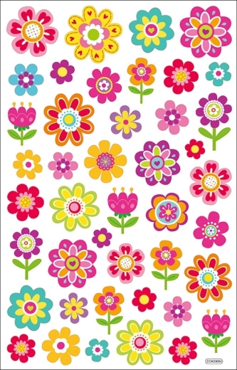 Bloemenstickers – set van 35 stuks