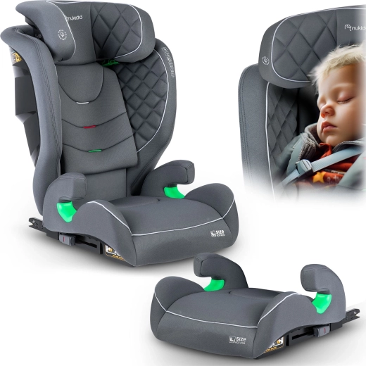 Kinderautostoel Nukido Louis grijs 100–150 cm i-Size ISOFIX