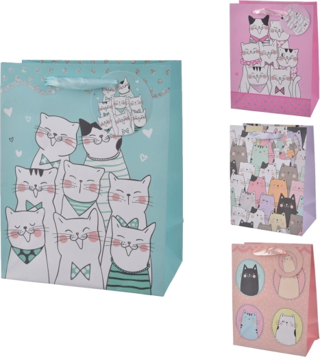Cadeautas CAT 18 × 10 × 23 cm (mix van 4 motieven)