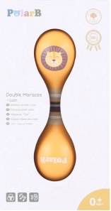 Houten dubbelzijdige maracas met leeuwenmotief PolarB