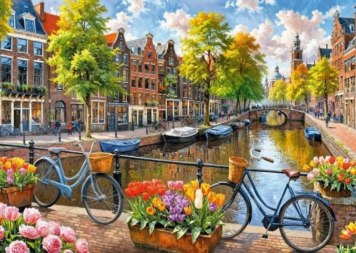 Puzzel Amsterdamse Tulpen 1000 Stukjes