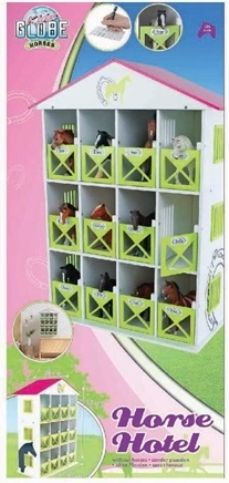 Houten paardenstal met 12 boxen 1:24