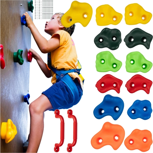 Trizand Kruzzel kinderklimgrepen voor aan de muur – set 15 stuks