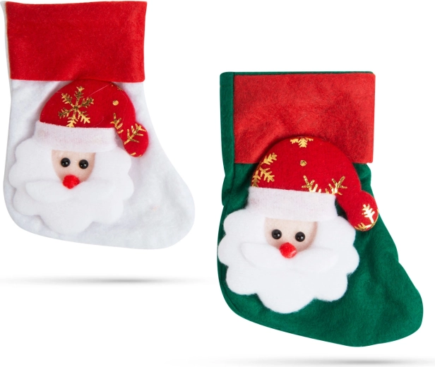 Kerstdecoratie voor bestek in de vorm van de laars van Sinterklaas, 2 stuks