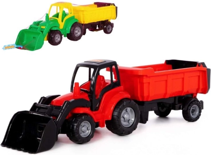 Kindertractor Šampion met schep en aanhanger